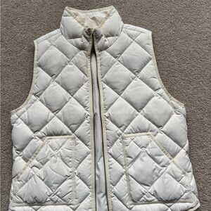 Jcrew Quilted White Puffer Vest large